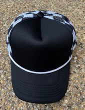 Load image into Gallery viewer, **SALE**RTS Black Checkered Trucker Hat
