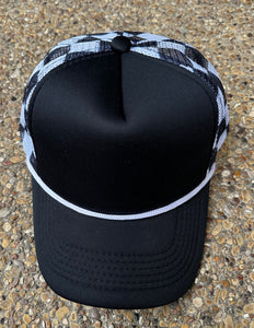 **SALE**RTS Black Checkered Trucker Hat