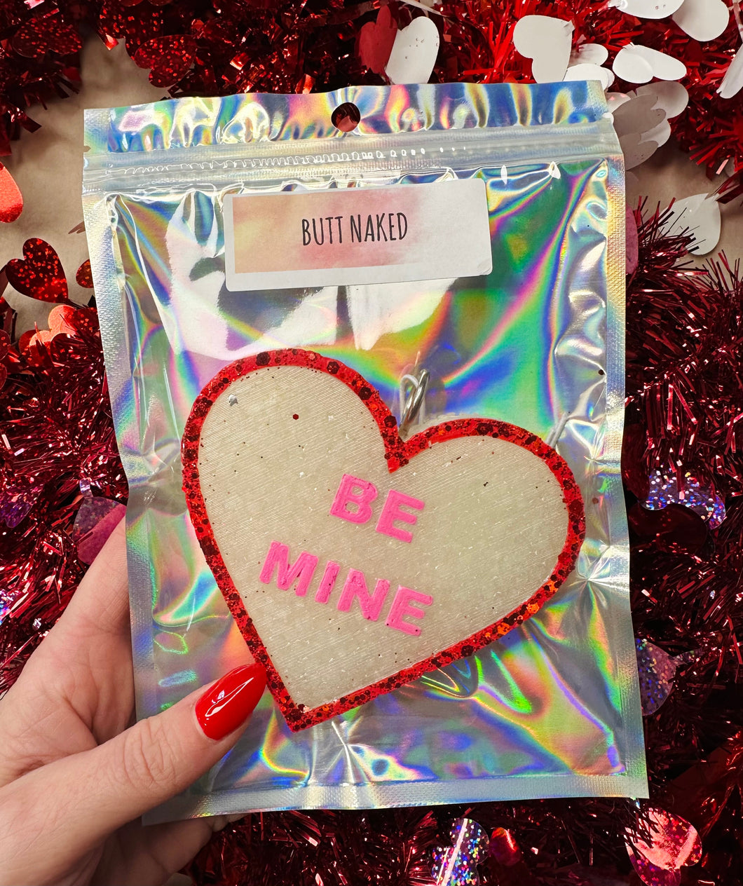 Valentine’s Be Mine Glitter Heart Car Freshie