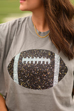 Load image into Gallery viewer, Grey Faux Glitter Football Tee
