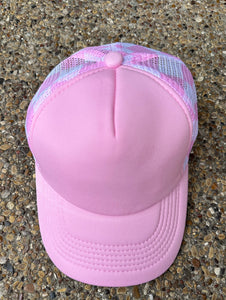 **SALE** RTS Pink Checkered Trucker Hat