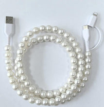 Load image into Gallery viewer, RTS Pearl Beaded Cell Phone Charger
