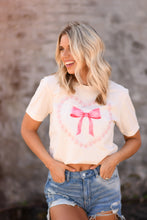 Load image into Gallery viewer, Pearl Heart Bow Tee
