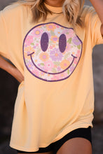 Load image into Gallery viewer, Spring Florals Smiley Face Tee
