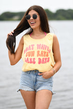 Load image into Gallery viewer, Boat Waves Sun Rays Lake Days Tank/Tee
