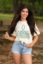 Load image into Gallery viewer, Turquoise Boot Stitch Tee
