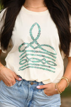 Load image into Gallery viewer, Turquoise Boot Stitch Tee
