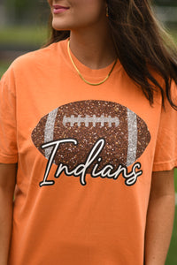 Custom Faux Glitter Football Tee