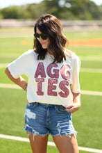 Load image into Gallery viewer, Aggies Faux Sparkle Tee
