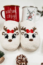 Load image into Gallery viewer, White Christmas Cartoon Pattern Plush Slippers
