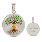 The Tree of Life: Personalized Kidney Transplant Milestone Circle Pendant