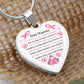 True Warrior Breast Cancer Awareness Support Heart Pendant