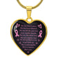 Breast Cancer Awareness Heart Pendant She is a Warrior