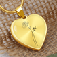 Custom Birth Flower Bouquet Heart Necklace