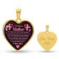 To My Amazing Mother You Are Never Alone I Love You Breast Cancer Awareness Support Heart Pendant