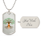The Tree of Life: Personalized Kidney Transplant Milestone Dog Tag Pendant