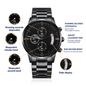 The Tree of Life: Milestone Engraved Black Chronograph Watch