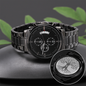 The Tree of Life: Milestone Engraved Black Chronograph Watch