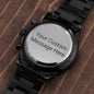 The Ultimate Keepsake: Custom Engraved Black Chronograph Watch