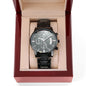 The Ultimate Keepsake: Custom Engraved Black Chronograph Watch