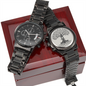 The Tree of Life: Milestone Engraved Black Chronograph Watch with Luxury Copper Dial