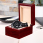 The Tree of Life: Milestone Engraved Black Chronograph Watch with Luxury Copper Dial