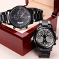 The Tree of Life: Milestone Engraved Black Chronograph Watch