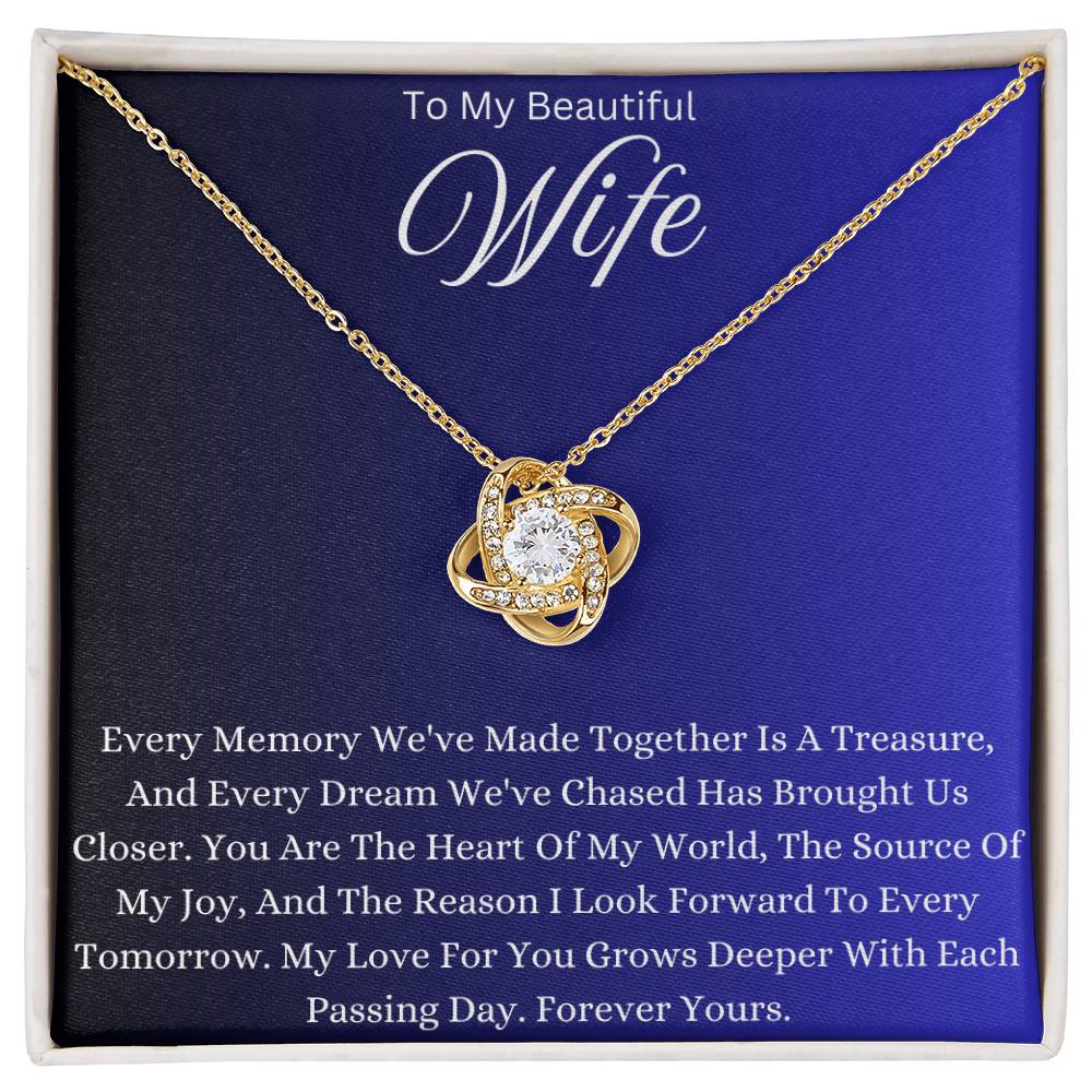 To My Beautiful Wife Love Knot Necklace