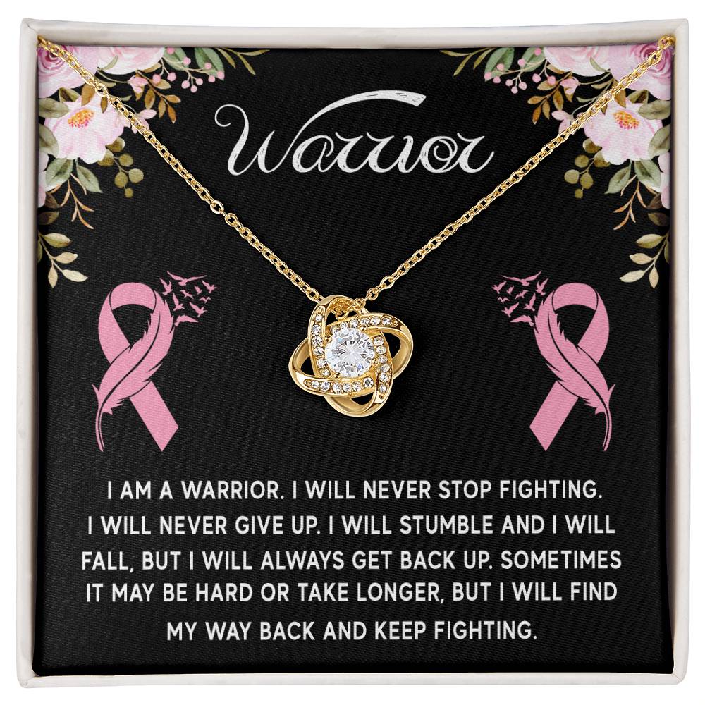 Warrior Love Knot Necklace for Breast Cancer Awareness