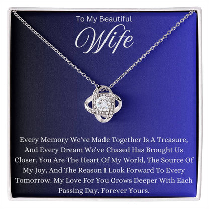 To My Beautiful Wife Love Knot Necklace