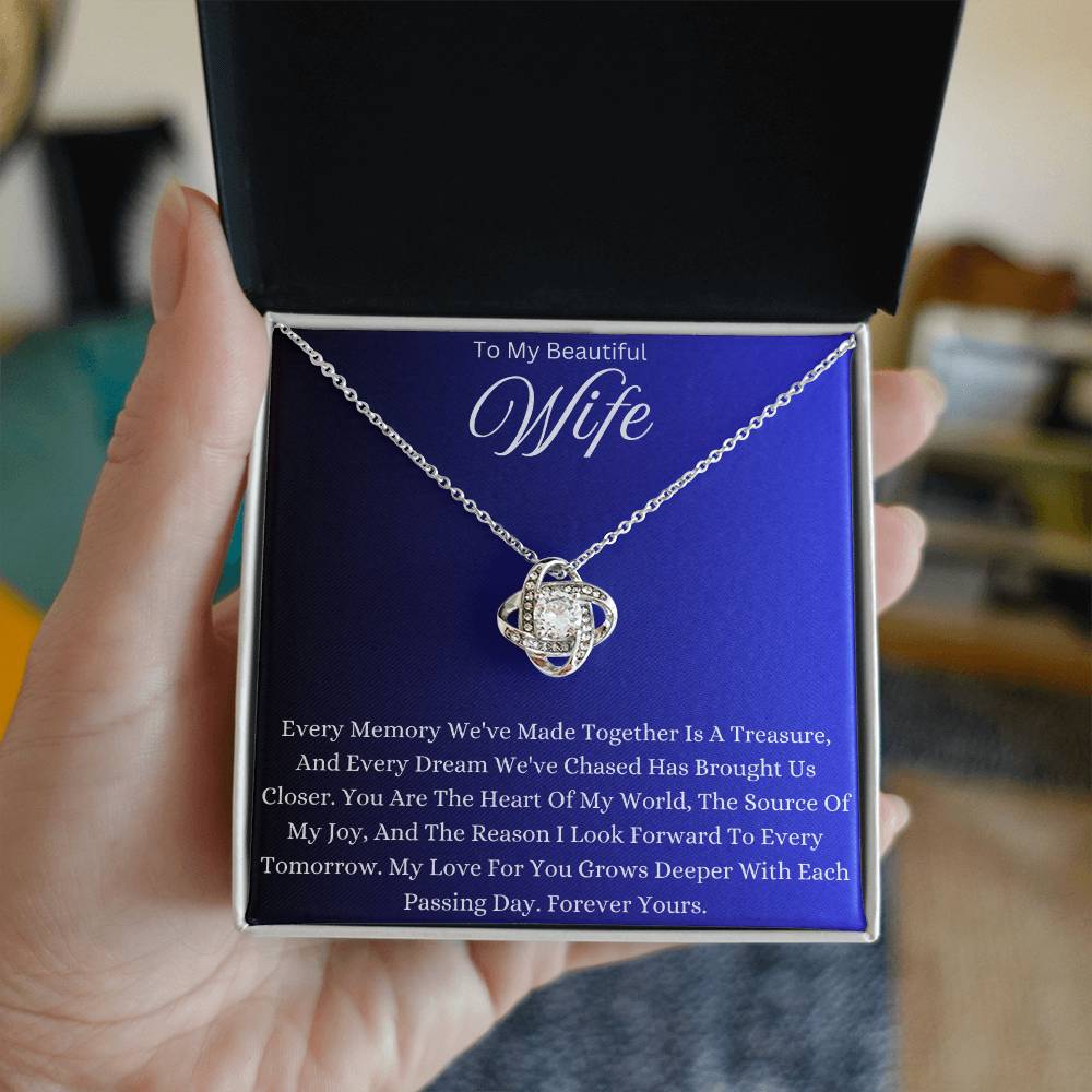 To My Beautiful Wife Love Knot Necklace