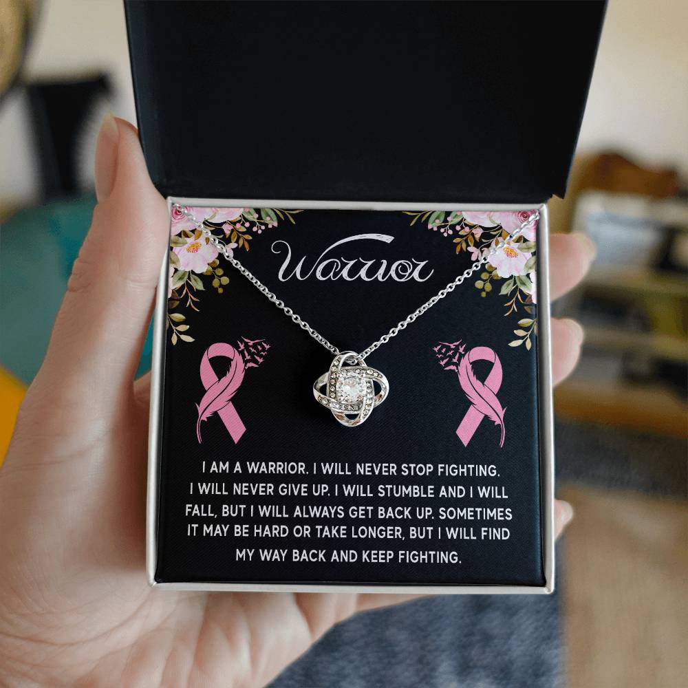 Warrior Love Knot Necklace for Breast Cancer Awareness