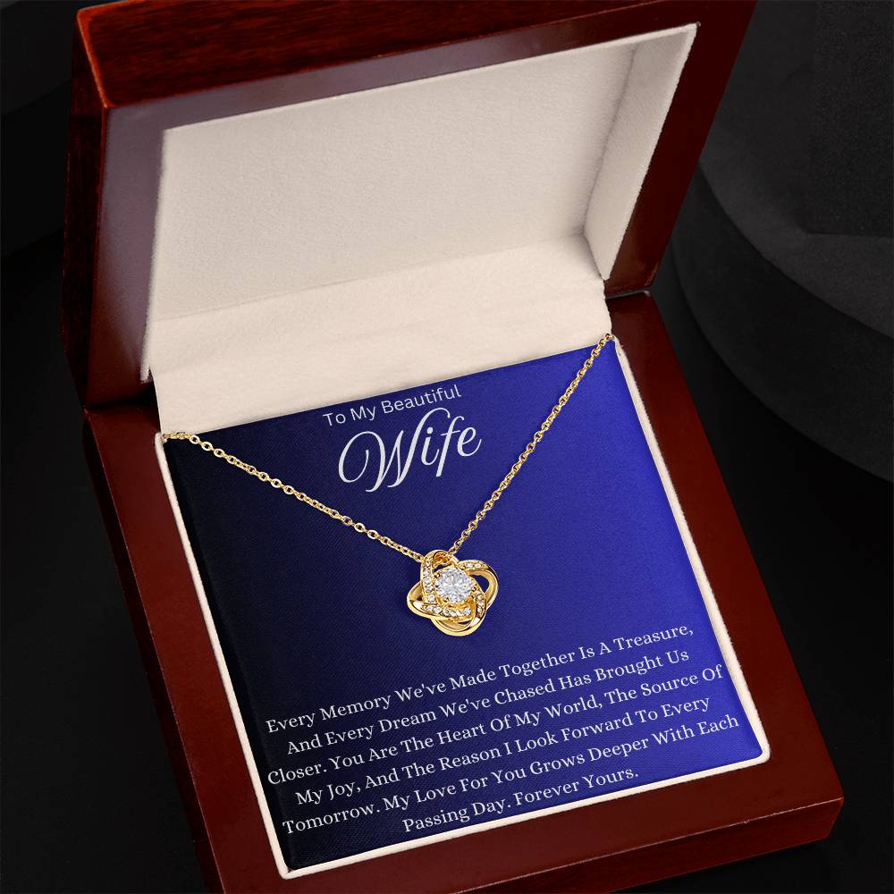 To My Beautiful Wife Love Knot Necklace