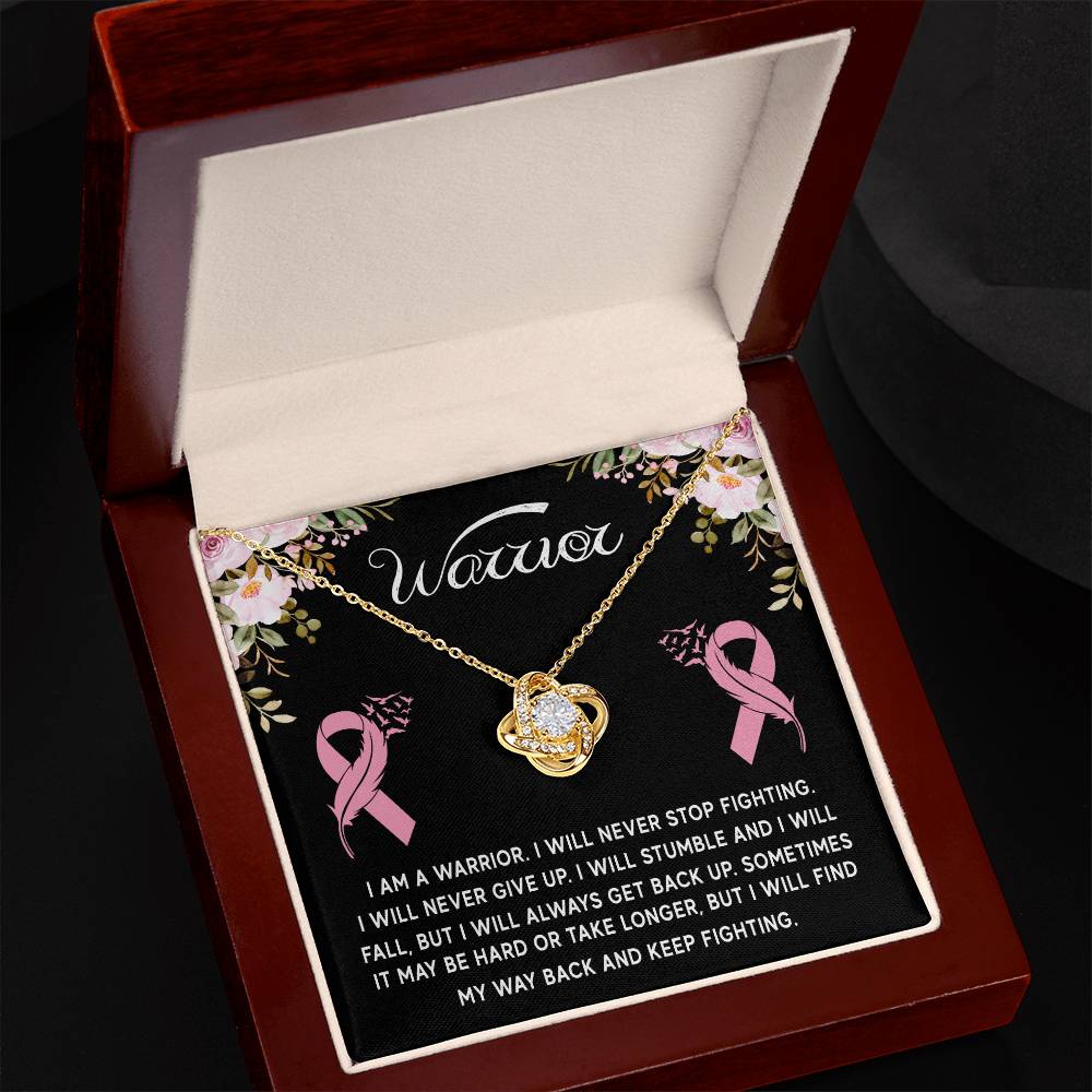 Warrior Love Knot Necklace for Breast Cancer Awareness