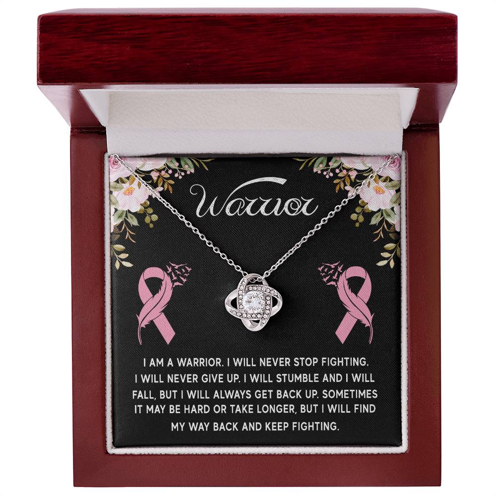 Warrior Love Knot Necklace for Breast Cancer Awareness