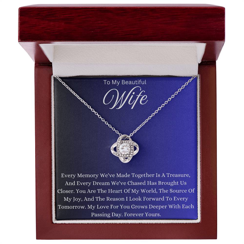 To My Beautiful Wife Love Knot Necklace