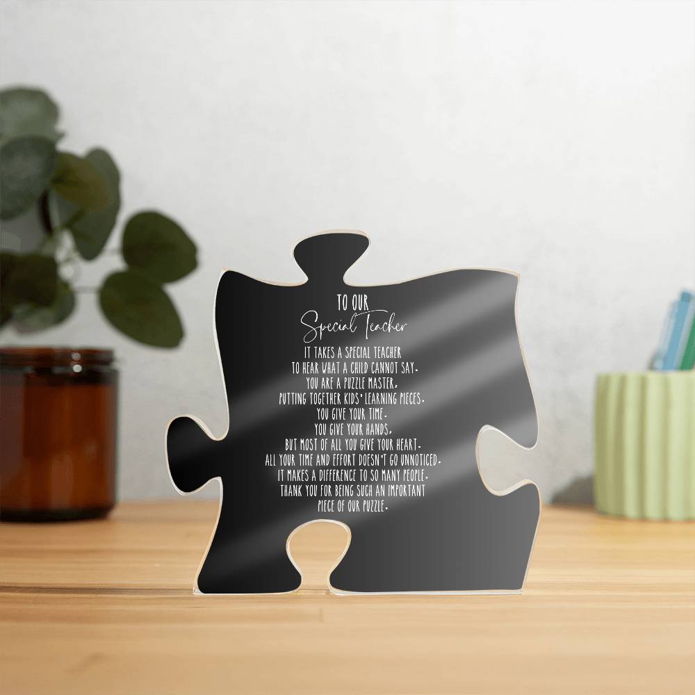 To our Special Teacher Printed Acrylic Puzzle Plaque