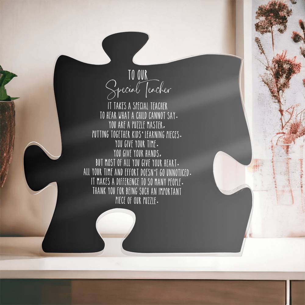 To our Special Teacher Printed Acrylic Puzzle Plaque