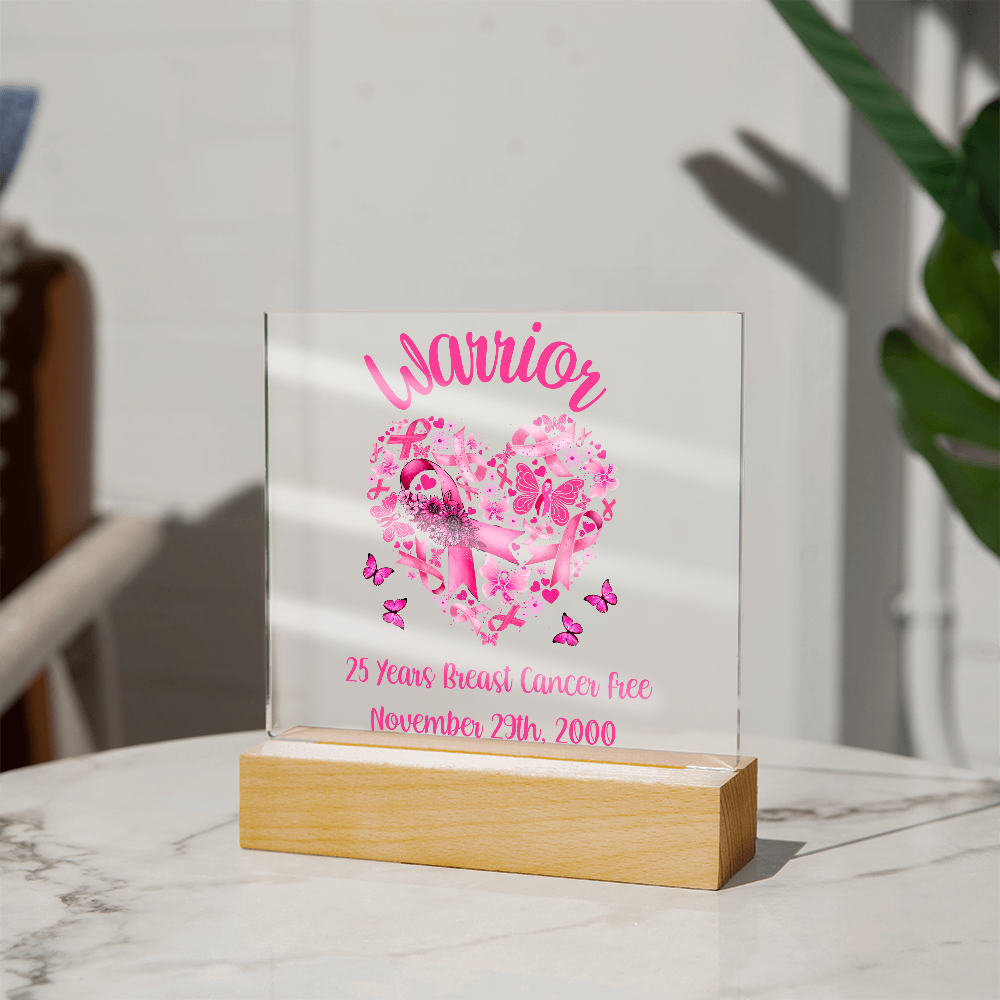 Breast Cancer Warrior Custom Survivor Cancer Free Date