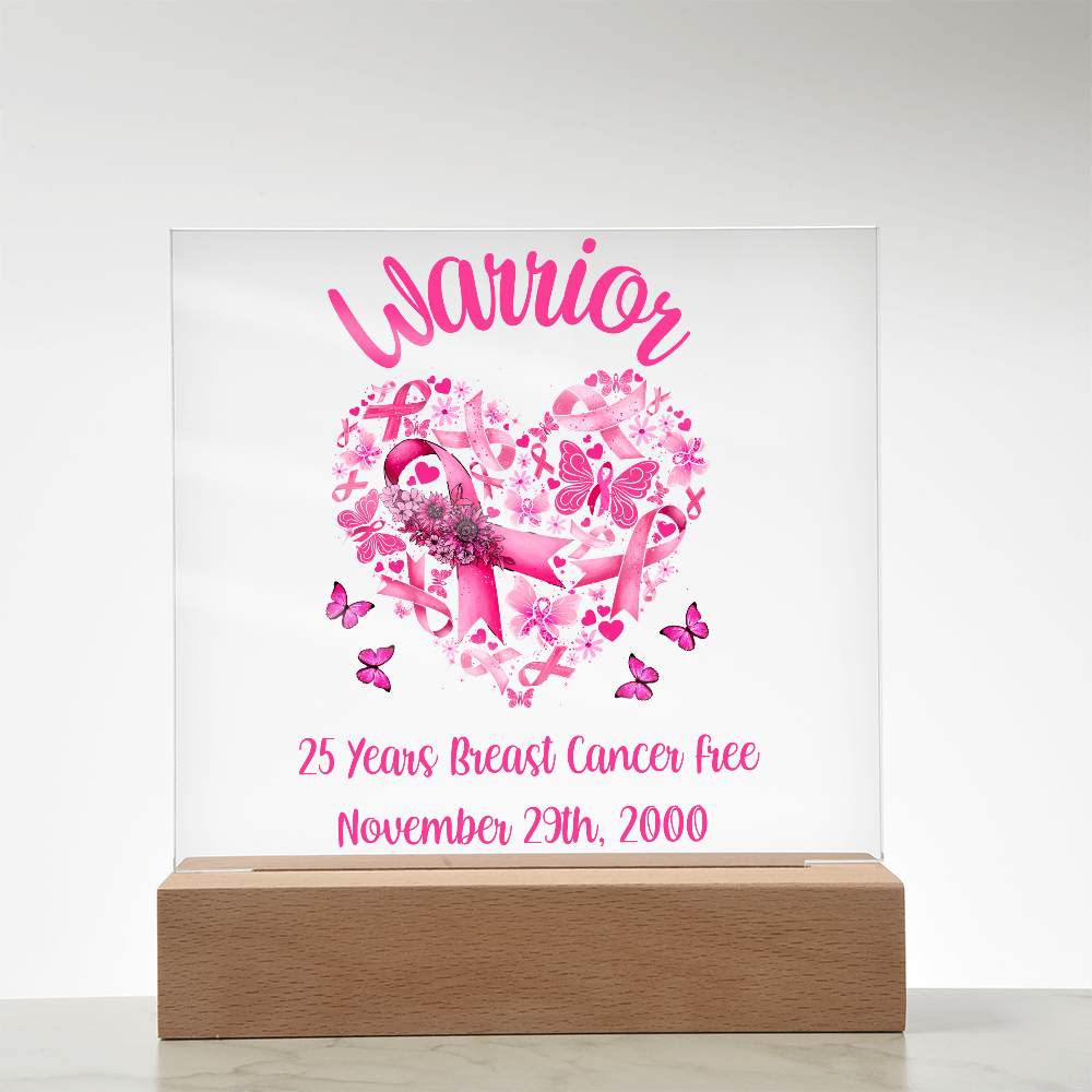 Breast Cancer Warrior Custom Survivor Cancer Free Date