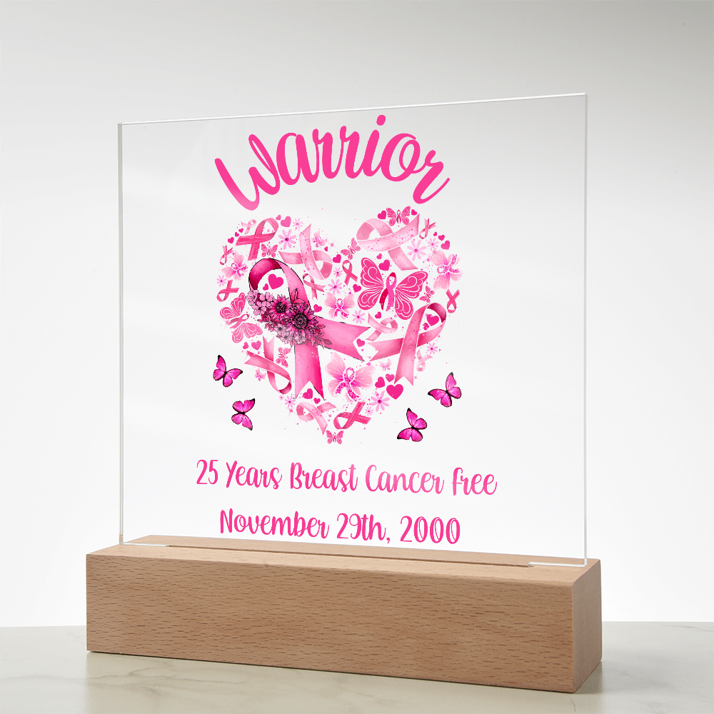 Breast Cancer Warrior Custom Survivor Cancer Free Date