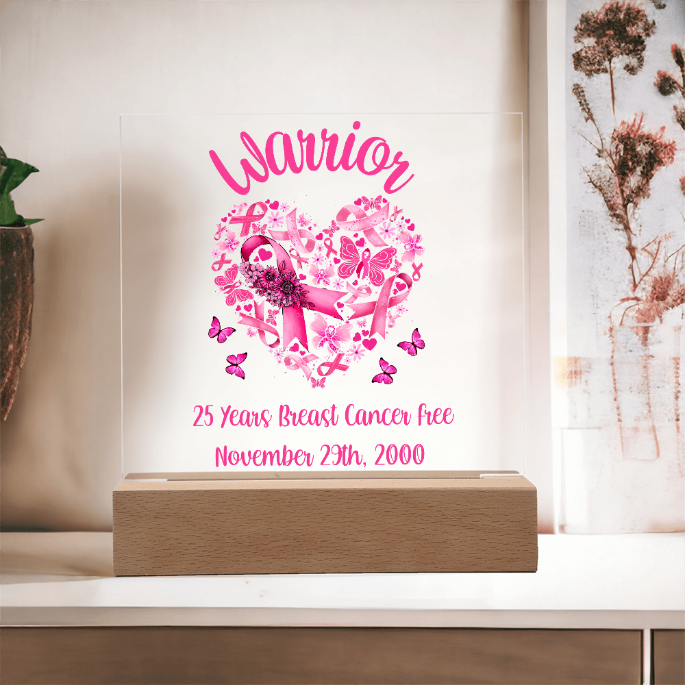 Breast Cancer Warrior Custom Survivor Cancer Free Date
