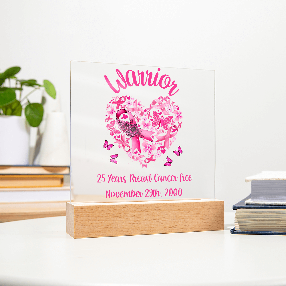 Breast Cancer Warrior Custom Survivor Cancer Free Date