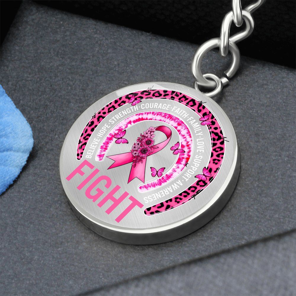 Fight Breast Cancer Warrior Keychain