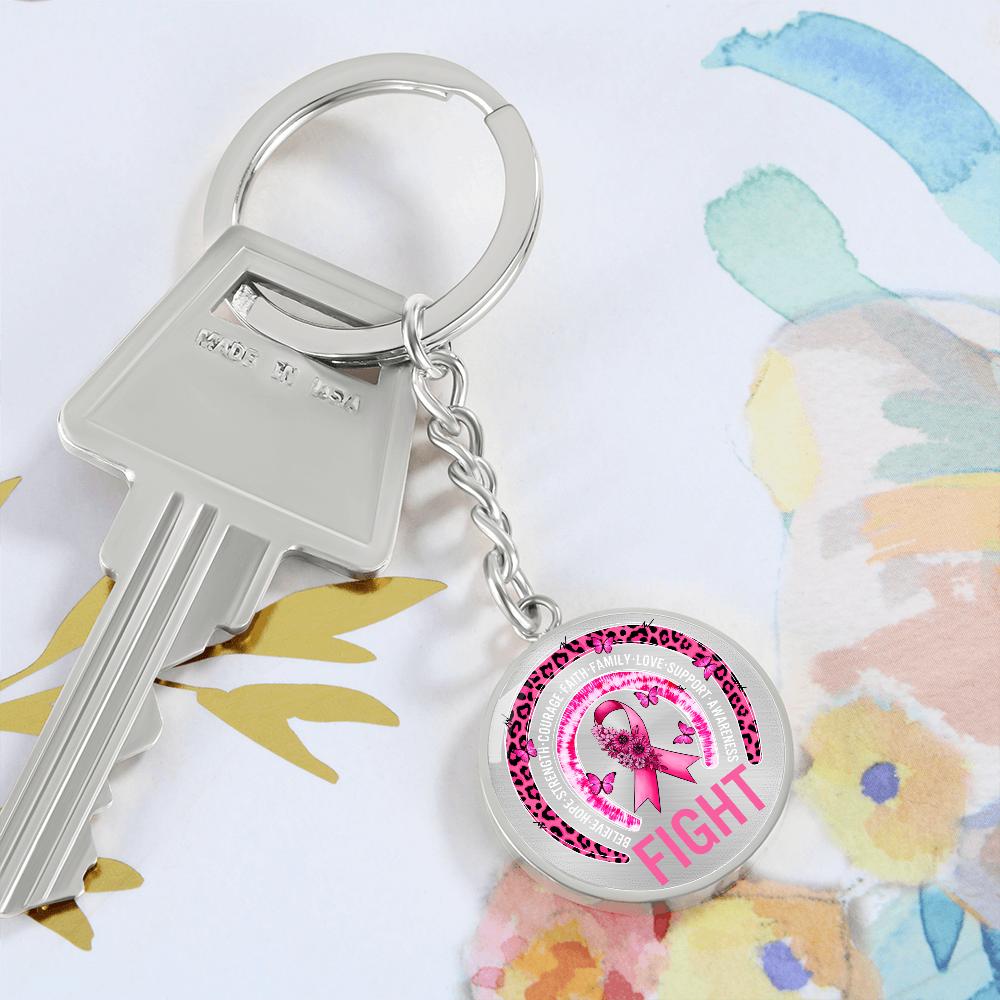 Fight Breast Cancer Warrior Keychain