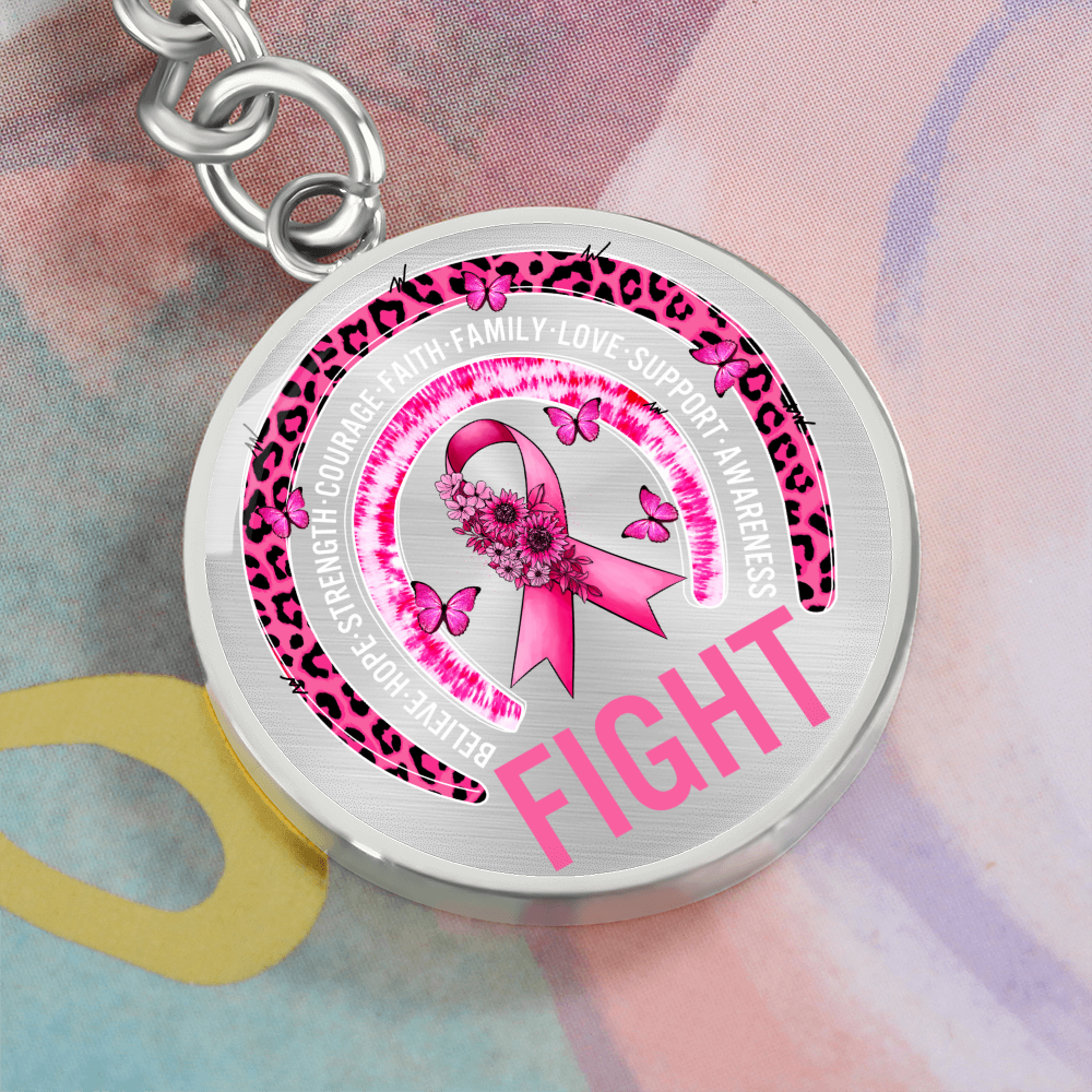 Fight Breast Cancer Warrior Keychain