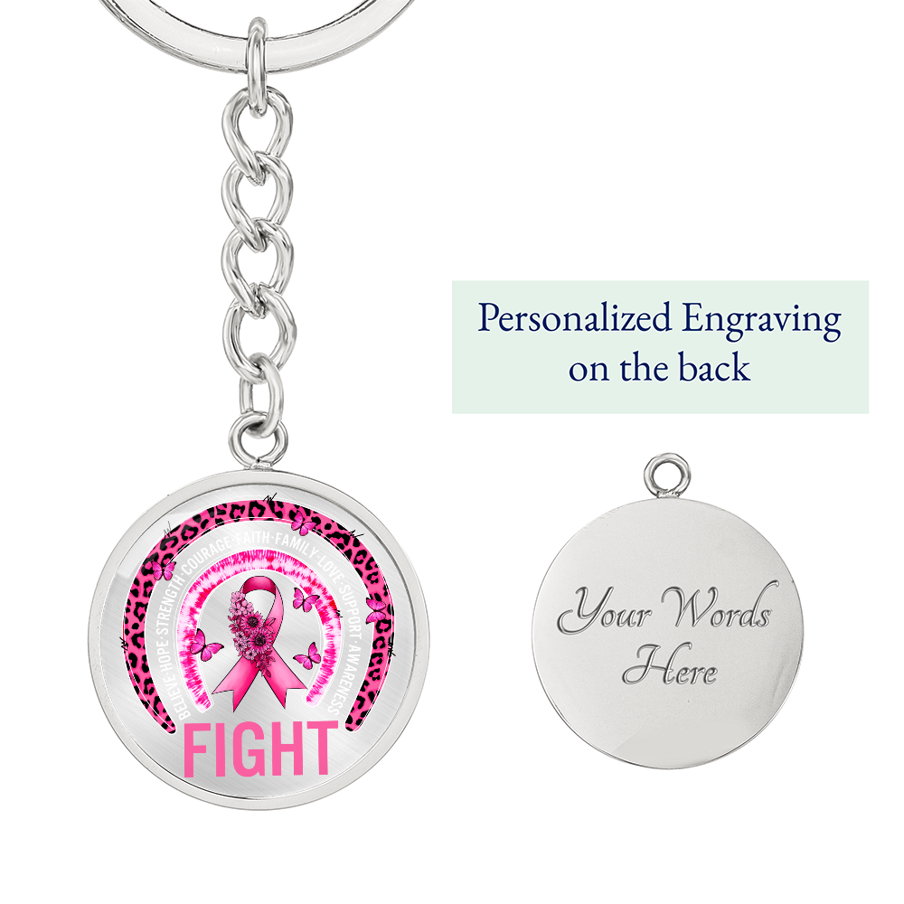 Fight Breast Cancer Warrior Keychain