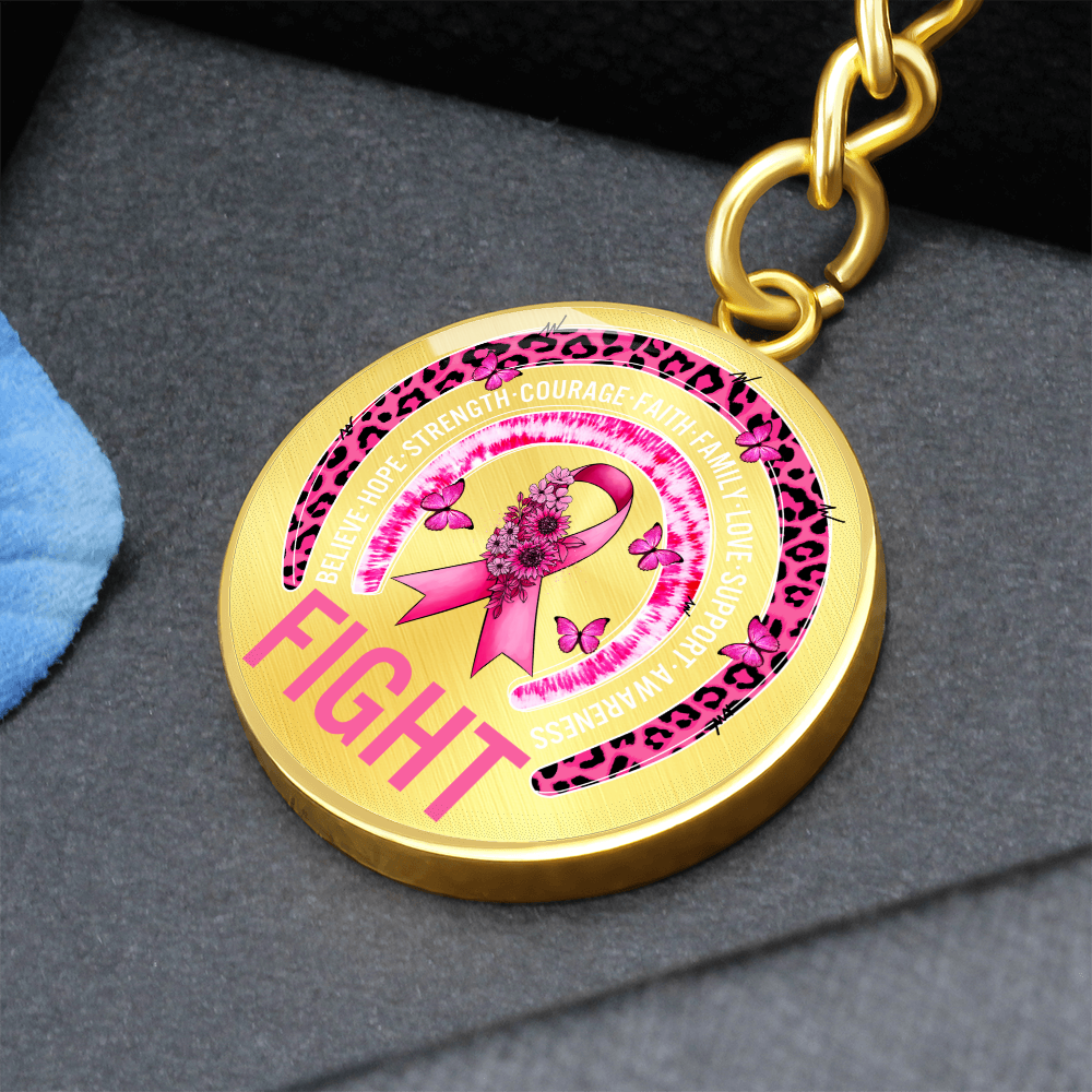 Fight Breast Cancer Warrior Keychain