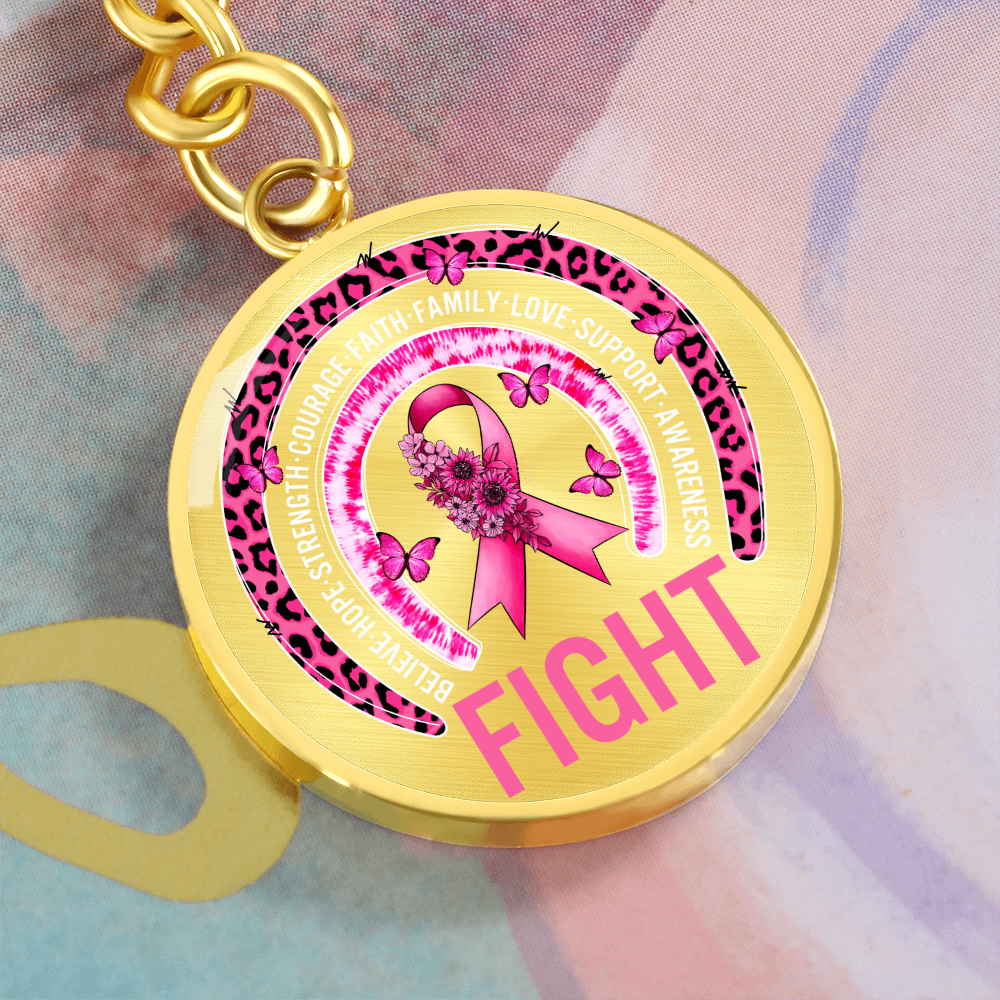 Fight Breast Cancer Warrior Keychain