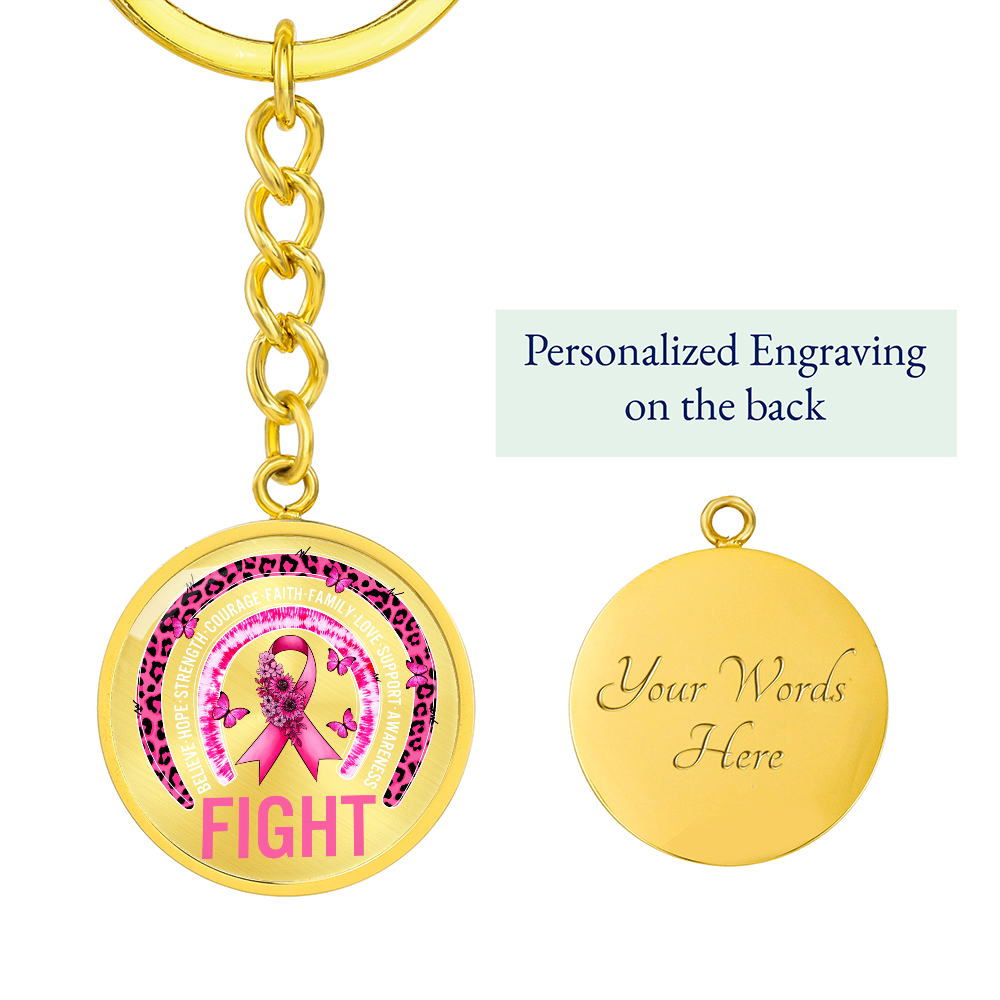 Fight Breast Cancer Warrior Keychain